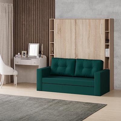 Шкаф-кровать трансформер Смарти 160 изумруд